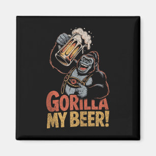 Gorilla My Beer Funny Ape Stein Party Animal Tank Magneet