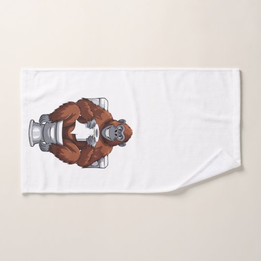 Gorilla on the Throne – Funny Bathroom Decor (Serviette à main)