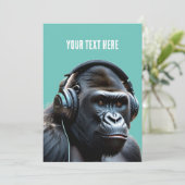 gorilla op pak feestdagenkaart (Staand voorkant)