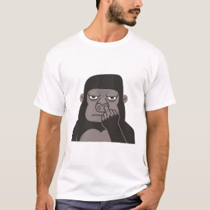 Gorilla picking neus met middelvinger doedel t-shirt