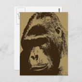 Gorilla Pop Art Briefkaart (Voorkant / Achterkant)