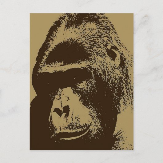 Gorilla Pop Art Briefkaart (Voorkant)