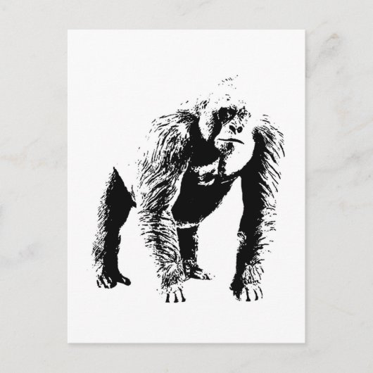 Gorilla Pop Art Briefkaart (Voorkant)