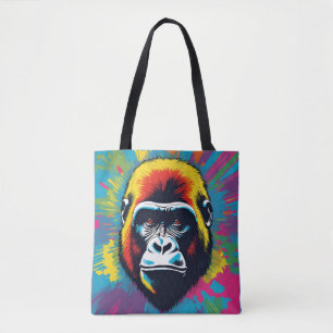Gorilla Pop Art Cartoon Tekening Draagtas
