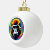 Gorilla Pop Art Cartoon Tekening Keramische Bal Ornament (Rechts)