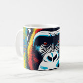 Gorilla Pop Art Cartoon Tekening Koffiemok (Voorkant links)