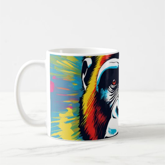 Gorilla Pop Art Cartoon Tekening Koffiemok (Links)