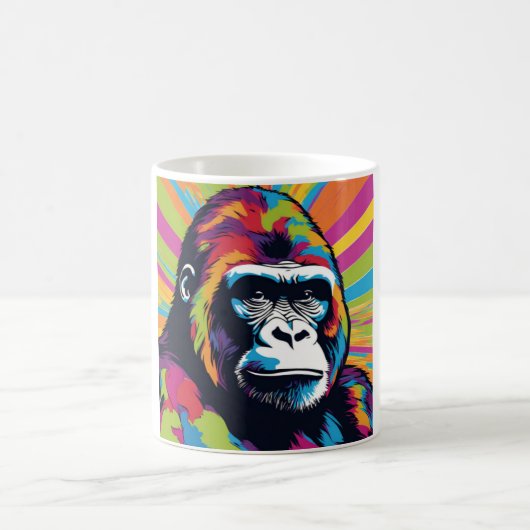 Gorilla Pop Art Cartoon Tekening Koffiemok (Center)