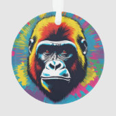 Gorilla Pop Art Cartoon Tekening Ornament (achterkant)