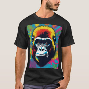 Gorilla Pop Art Cartoon Tekening T-shirt