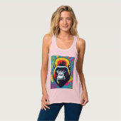 Gorilla Pop Art Cartoon Tekening Tanktop (Volledige Voorkant)
