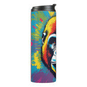 Gorilla Pop Art Cartoon Tekening Thermosbeker (Gedraaid links)