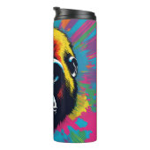 Gorilla Pop Art Cartoon Tekening Thermosbeker (Geroteerd rechts)