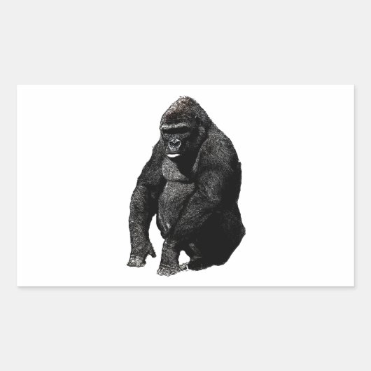 Gorilla Pop Art Rechthoekige Sticker (Voorkant)