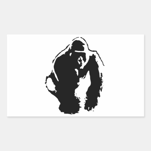 Gorilla Pop Art Rechthoekige Sticker (Voorkant)