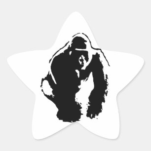 Gorilla Pop Art Ster Sticker