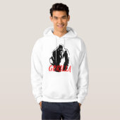 Gorilla Pop Art Zwart Wit Rood Hoodie (Voorkant volledig)