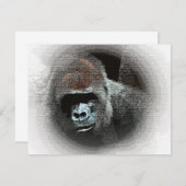 Gorilla Portrait Invitations - Annonces Drôle (Devant / Derrière)
