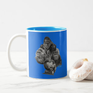 Gorilla Portrait Mok BLAUW