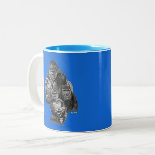 Gorilla Portrait Mug BLUE (Devant gauche)