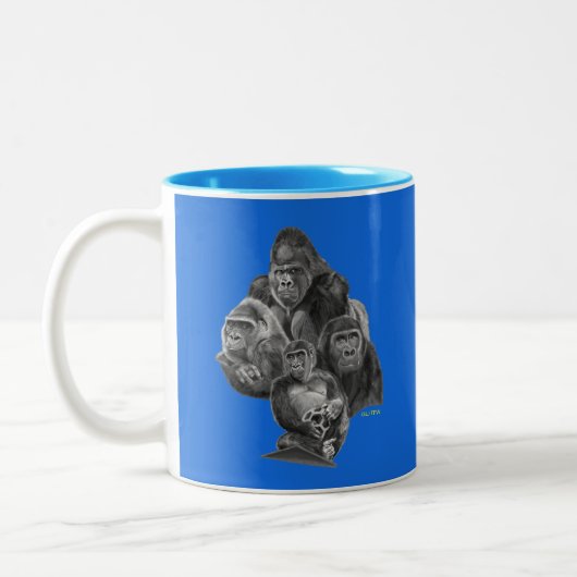 Gorilla Portrait Mug BLUE (Gauche)