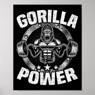 Gorilla Power Bodybuilding Gewichtheffen Workout  Poster