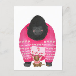 Gorilla & pygmee marmoset 'grote dank je' briefkaa briefkaart