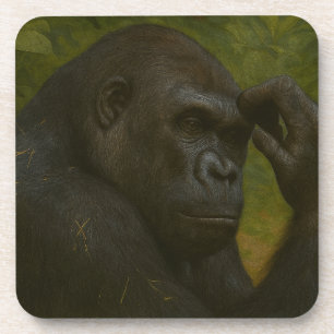 Gorilla Reflection - Doordacht Wildlife Portret Bier Onderzetter