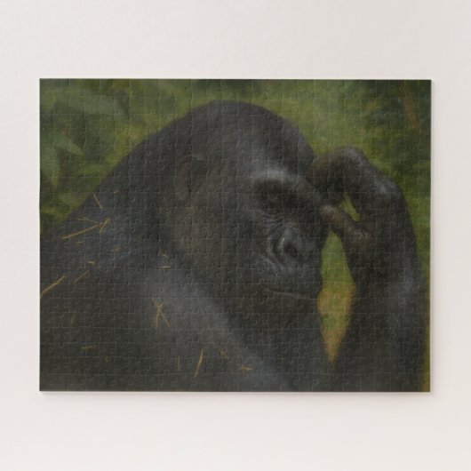 Gorilla Reflection - Doordacht Wildlife Portret Legpuzzel (Horizontaal)