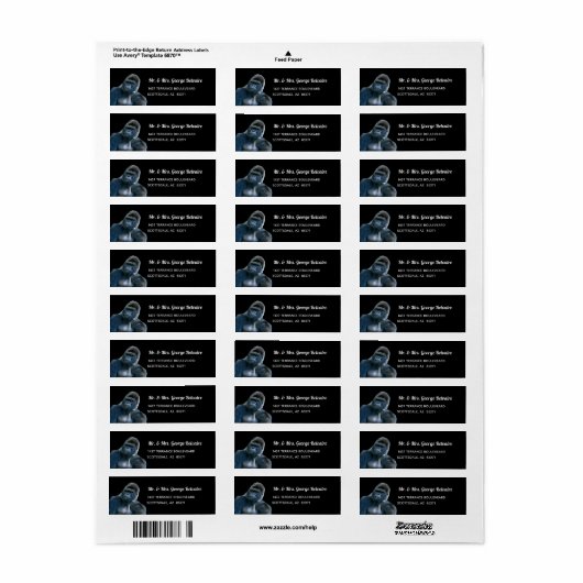 Gorilla Return Address Label (Full Sheet)