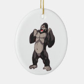 Gorilla Roaring Ape Monkey Keramisch Ornament (Rechts)