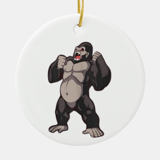 Gorilla Roaring Ape Monkey Keramisch Ornament (Voorkant)