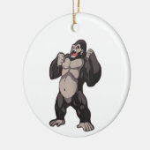 Gorilla Roaring Ape Monkey Keramisch Ornament (Links)