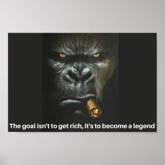Gorilla rookte een sigaar met een capsule poster