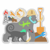 Gorilla’s aan het werk sticker (Voorkant)