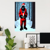 Gorilla Santa Claus | AI Art Poster (Bureau à domicile)