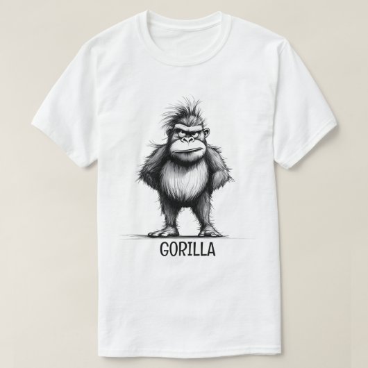 Gorilla-schets T-shirt (Design voorkant)