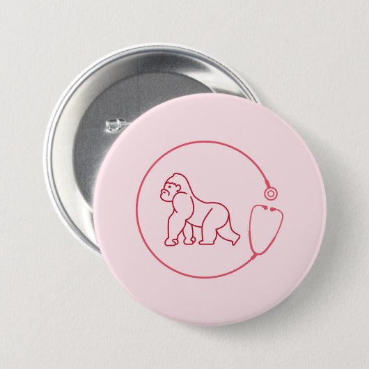 gorilla-sethacope ronde button 7,6 cm (Voorkant /achterkant)