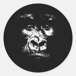 Gorilla Shadows Ronde Sticker
