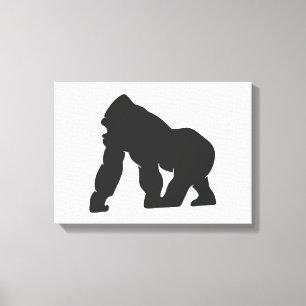 Gorilla silhouet canvas afdruk