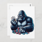 gorilla singe jouer aux cartes poker casino (Devant / Derrière)