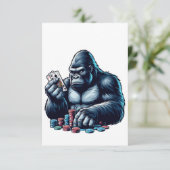 gorilla singe jouer aux cartes poker casino (Debout devant)