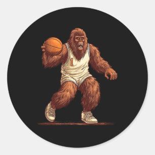 Gorilla Spelen Basketbal Plezier Gorilla Basketbal Ronde Sticker