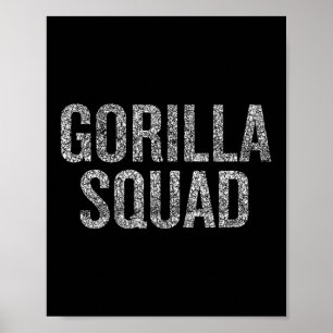 Gorilla Squad Grappig Dierenvriend Humor Poster
