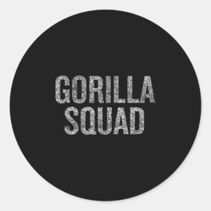 Gorilla Squad Grappig Dierenvriend Humor Ronde Sticker