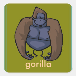 gorilla-sticker vierkante sticker