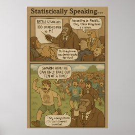 Gorilla Strategy Comic: 100 ongewapende Mannen teg Poster