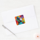 gorilla style vierkante sticker (Envelop)