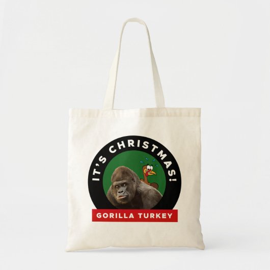 Gorilla Turkey Kerstmis Dinner Pun Tote Bag (Voorkant)