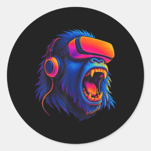 Gorilla Verjaardag Jongens Volwassen Mannen Vrouwe Ronde Sticker